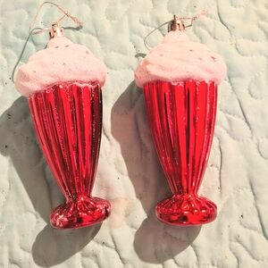 Red Holiday Milkshake Ornaments